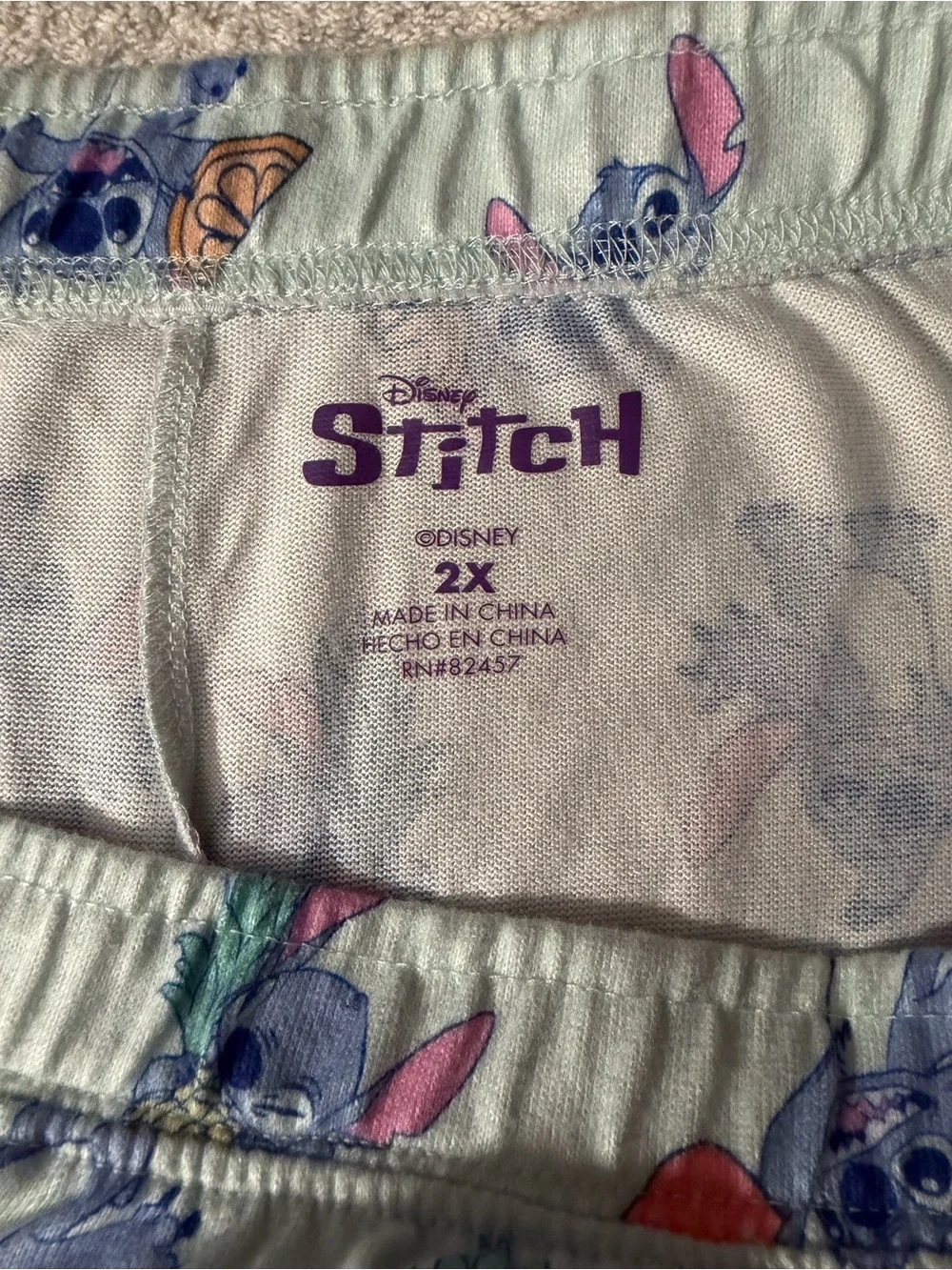 Disney Lilo & Stitch Print Pajama Bottoms Loungewear PJ’s Tropical Snack Ohana - Picture 2 of 5